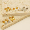 Wholesale 316L Stainless Steel Women's Simple Geometric Design Electroplated Earrings With Steel Beads And Rose Pearl