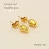 Wholesale 316L Stainless Steel Women's Simple Geometric Design Electroplated Earrings With Steel Beads And Rose Pearl