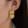 Wholesale Titanium Steel Women's Simple Geometric Double Circle Earrings With Electroplating