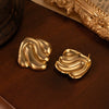 Wholesale Titanium Steel Women's Simple Geometric Electroplated Irregular Square Striped Earrings