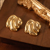 Wholesale Titanium Steel Women's Simple Geometric Electroplated Irregular Square Striped Earrings