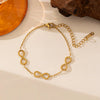 Wholesale Titanium Steel 8 Words Pattern Electroplated Necklace And Bracelet Set For Women