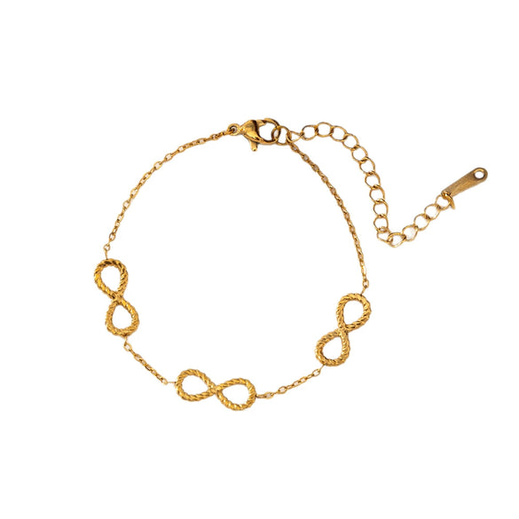 Wholesale Titanium Steel 8 Words Pattern Electroplated Necklace And Bracelet Set For Women
