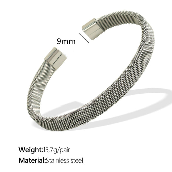 Wholesale 316L Stainless Steel Woven Bracelet Electroplated Simple Geometric Light Luxury Nonfading Niche Jewelry