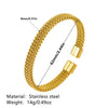 Wholesale Titanium Steel Woven Flat Cshaped Open Twist Snake Bone Honeycomb Electroplated Bracelet For Men And Women