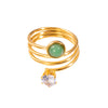 Wholesale Titanium Steel Wrapped Ring With Diamond Geometric Style Electroplated For Women