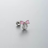 Wholesale Titanium Steel Zircon Bow Shape Earrings For Women