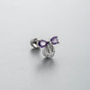 Wholesale Titanium Steel Zircon Bow Shape Earrings For Women