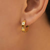 Wholesale 316L Stainless Steel Zircon Cshaped Geometric Earrings 18K Goldplated Simple Cold Style For Women