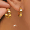Wholesale 316L Stainless Steel Zircon Cshaped Geometric Earrings 18K Goldplated Simple Cold Style For Women