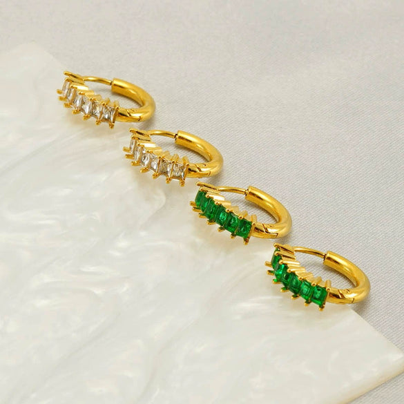 Wholesale Titanium Steel Zircon Earrings Geometric Light Luxury Simple Style For Women