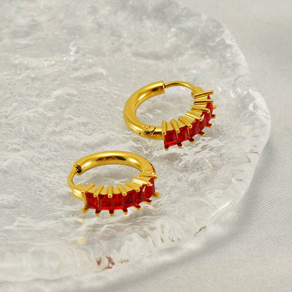 Wholesale Titanium Steel Zircon Earrings Geometric Light Luxury Simple Style For Women