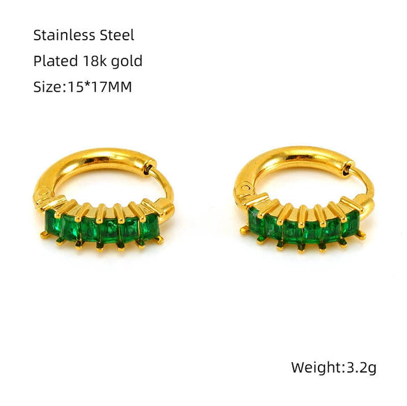 Wholesale Titanium Steel Zircon Earrings Geometric Light Luxury Simple Style For Women