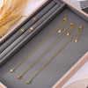 Wholesale 316L Stainless Steel Zircon Fourpetal Flower Pendant Collarbone Necklace For Women 18K Gold Plated