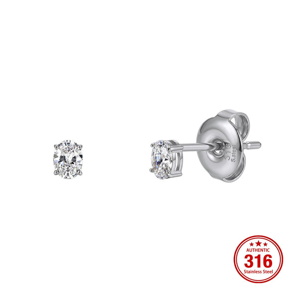 Wholesale Titanium Steel Zircon Geometric Electroplated Unisex Earrings Minimalist Ear Accessories