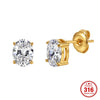 Wholesale Titanium Steel Zircon Geometric Electroplated Unisex Earrings Minimalist Ear Accessories