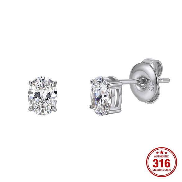 Wholesale Titanium Steel Zircon Geometric Electroplated Unisex Earrings Minimalist Ear Accessories