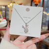 Wholesale Titanium Steel Zircon Inlaid Bow Pendant Necklace For Women