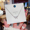 Wholesale Titanium Steel Zircon Inlaid Bow Pendant Necklace For Women