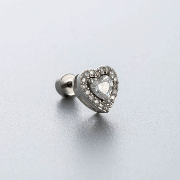 Wholesale Titanium Steel Zircon Love Geometric Bow Ear Nails For Women