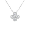 Wholesale Titanium Steel Zircon Necklace Light Luxury Niche Style Geometric Fourleaf Flower Pendant Mixed Gemstone Setting For Women