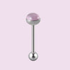 Wholesale Tongue Ring Stainless Steel Gradient Colorful Stone Round Electroplated Unisex