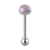 Wholesale Tongue Ring Stainless Steel Gradient Colorful Stone Round Electroplated Unisex