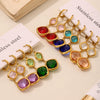 Wholesale Translucent Czech Glass Earrings With Stainless Steel And 18K Gold Plating Geometric Fashion Elegant Luxury Women's Jewelry