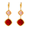 Wholesale Translucent Czech Glass Earrings With Stainless Steel And 18K Gold Plating Geometric Fashion Elegant Luxury Women's Jewelry