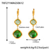 Wholesale Translucent Czech Glass Earrings With Stainless Steel And 18K Gold Plating Geometric Fashion Elegant Luxury Women's Jewelry