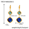Wholesale Translucent Czech Glass Earrings With Stainless Steel And 18K Gold Plating Geometric Fashion Elegant Luxury Women's Jewelry