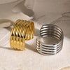 Wholesale Trend Jewelry Retro Style Geometric Stainless Steel Multilayer Tube Smooth Opening Bracelet With Electroplating