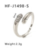 Wholesale Trendy Couple 18K Gold Plated Stainless Steel Geometric Hug Ring With Inlaid Zircon For Women