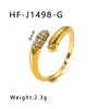 Wholesale Trendy Couple 18K Gold Plated Stainless Steel Geometric Hug Ring With Inlaid Zircon For Women