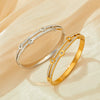 Wholesale Trendy Double Diamond Stainless Steel Bracelet With Geometric Style And Electroplating Treatment