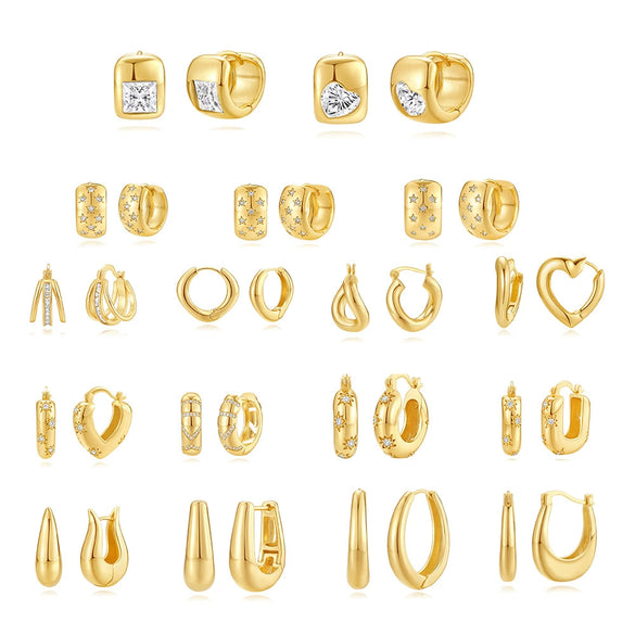 Wholesale Trendy Fashion Copper Earrings With Geometric Star Design And Zirconia Treatment For Women