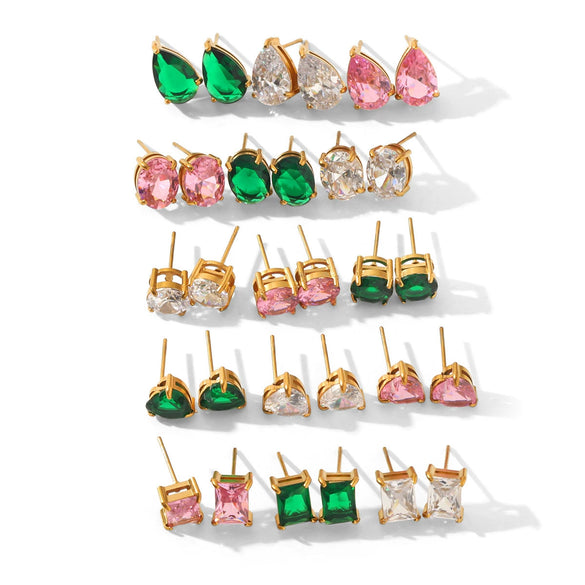 Wholesale Trendy Ins Style Geometric Hammer Shape Electroplated Stainless Steel Earrings For Women