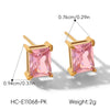 Wholesale Trendy Ins Style Geometric Hammer Shape Electroplated Stainless Steel Earrings For Women