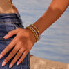 Wholesale Trendy Stackable Stainless Steel 18K Gold Electroplated Geometric Bracelets For Office Ladies