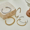Wholesale Trendy Stackable Stainless Steel 18K Gold Electroplated Geometric Bracelets For Office Ladies