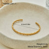 Wholesale Trendy Stackable Stainless Steel 18K Gold Electroplated Geometric Bracelets For Office Ladies