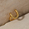 Wholesale Trendy U Shaped Stainless Steel Women's Electroplated Ring
