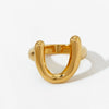Wholesale Trendy U Shaped Stainless Steel Women's Electroplated Ring
