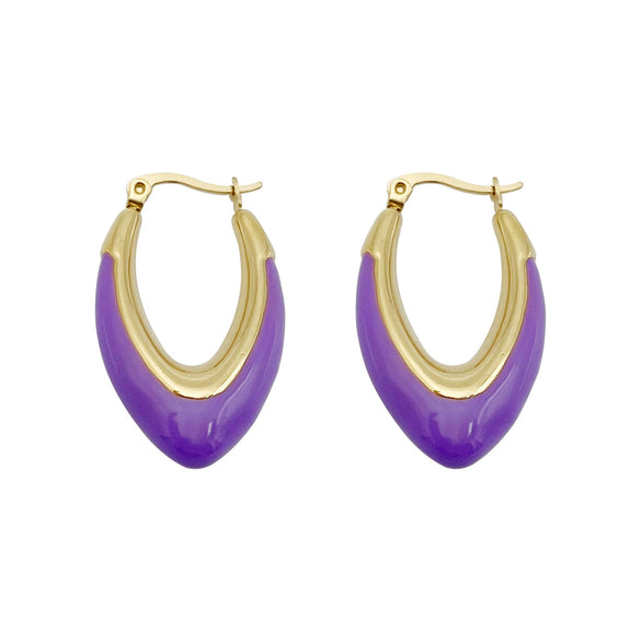 Wholesale Trendy Ushaped Drop Earrings Stainless Steel Geometric Electroplated