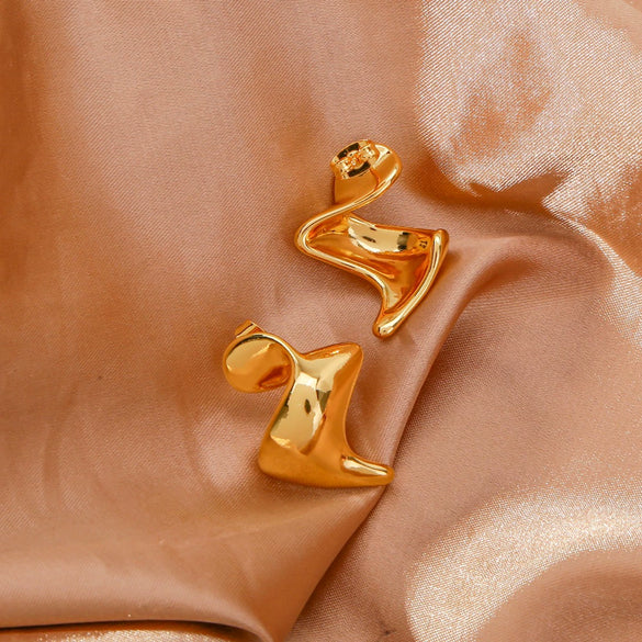 Wholesale Trendy Versatile Geometric Copper Goldplated Earrings For Women