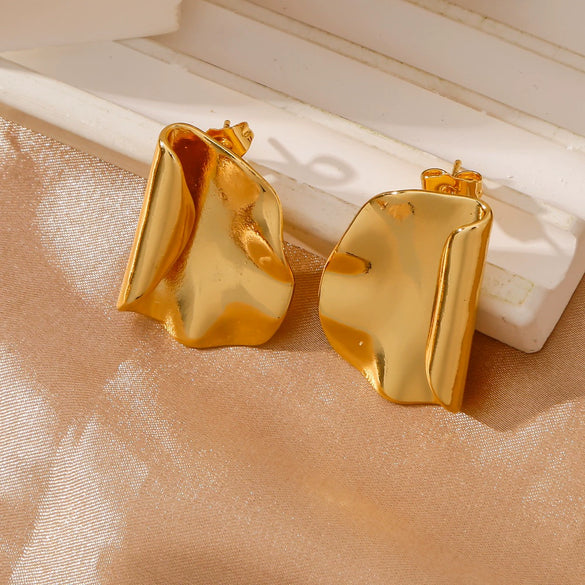 Wholesale Trendy Versatile Geometric Copper Goldplated Earrings For Women