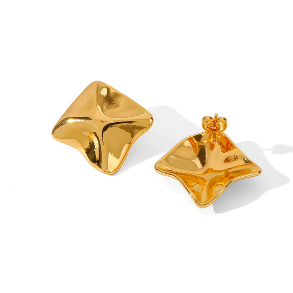 Wholesale Trendy Versatile Geometric Copper Goldplated Earrings For Women