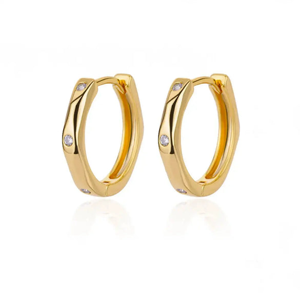 Wholesale Trendy Women's Highend Zircon Earrings Copper Gold Plated With Artificial Gemstones Semiprecious Stones
