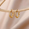 Wholesale Trendy Women's Highend Zircon Earrings Copper Gold Plated With Artificial Gemstones Semiprecious Stones