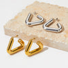 Wholesale Triangle Geometric Metal Hollow Stainless Steel Earrings With Pvd Vacuum Electroplating